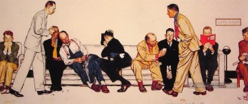 350 人の有名アーティストによるアート作品 Painting - 産科待合室 1946 年 ノーマン ロックウェル
